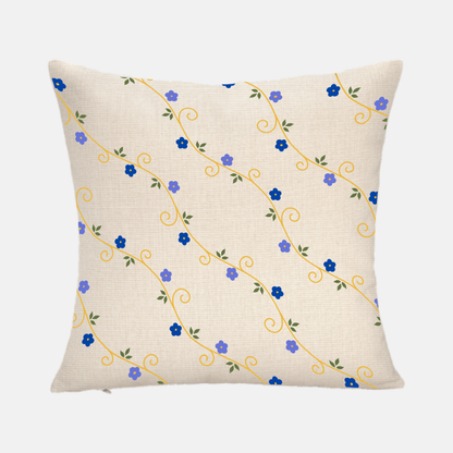 Vivid Vines - Hand-Painted Floral Pillow Cover