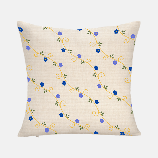 Vivid Vines - Hand-Painted Floral Pillow Cover