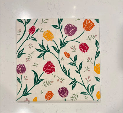 Tulip Trails – Hand-Painted Tulip Pillow Cover